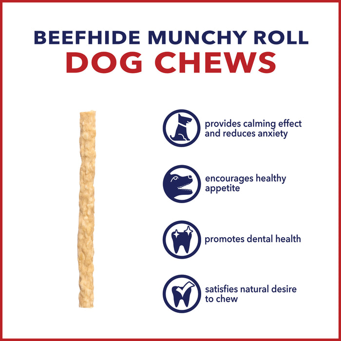 Pet Factory - American Beefhide Munchy Mini Rolls Flavored Dog Treats, 1.5 lb value pack