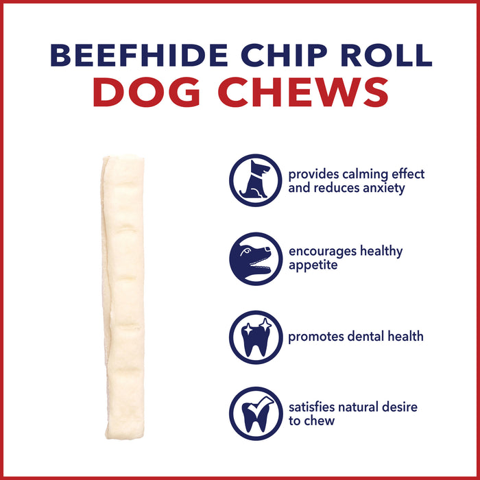 Pet Factory - American Beefhide Chip Rolls 5" Flavored Dog Treat (50-Pack)