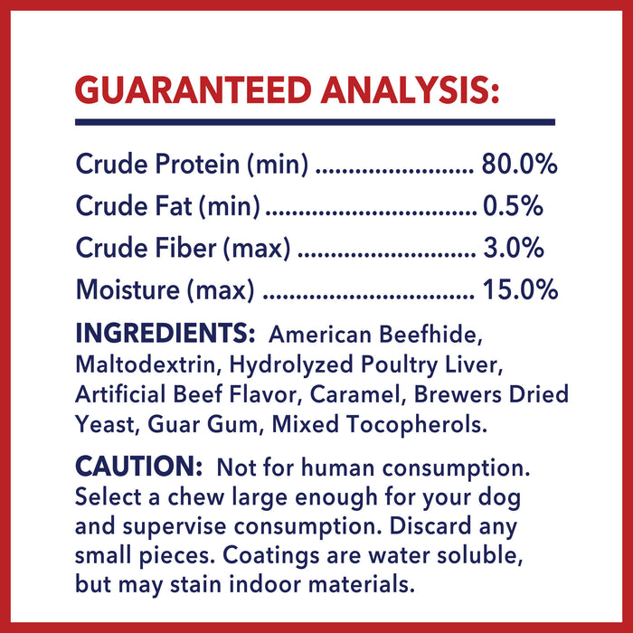Made in USA Beefhide Assorted (Beef & Chicken) - Variety (Bones & Chip Rolls), 25 pack