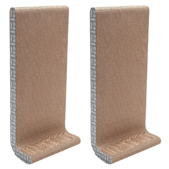 Wall-Mounted Corrugated Cat Scratcher with Catnip - Standard or Wide (2PK)