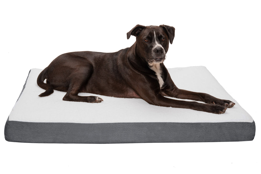 Deluxe Mattress Dog Bed - Faux Sheepskin & Suede