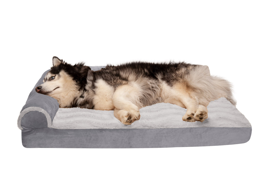 Deluxe Chaise Lounge Dog Bed - Wave Fur & Velvet
