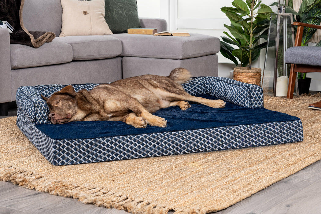 Sofa Dog Bed - Plush & Diamond Decor Comfy Couch