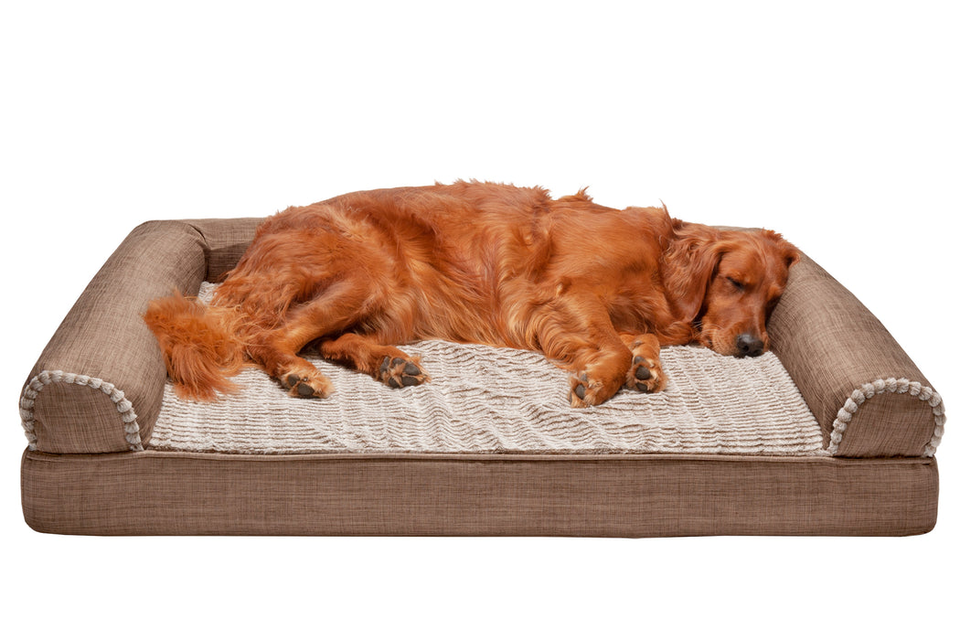 Sofa Dog Bed - Luxe Fur & Performance Linen