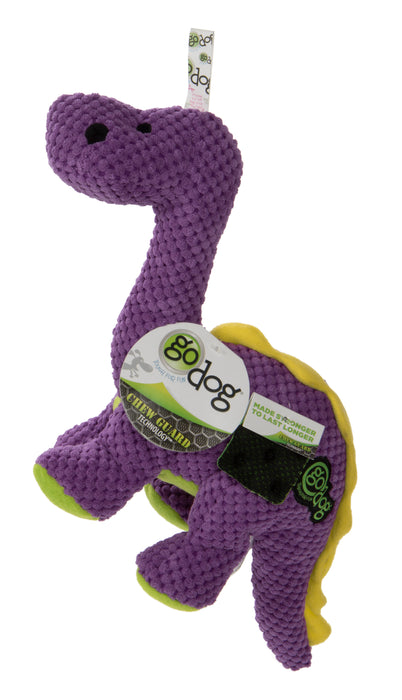 goDog - Dinos Bruto Checkers Squeaky Plush Dog Toy with Chew Guard Technology