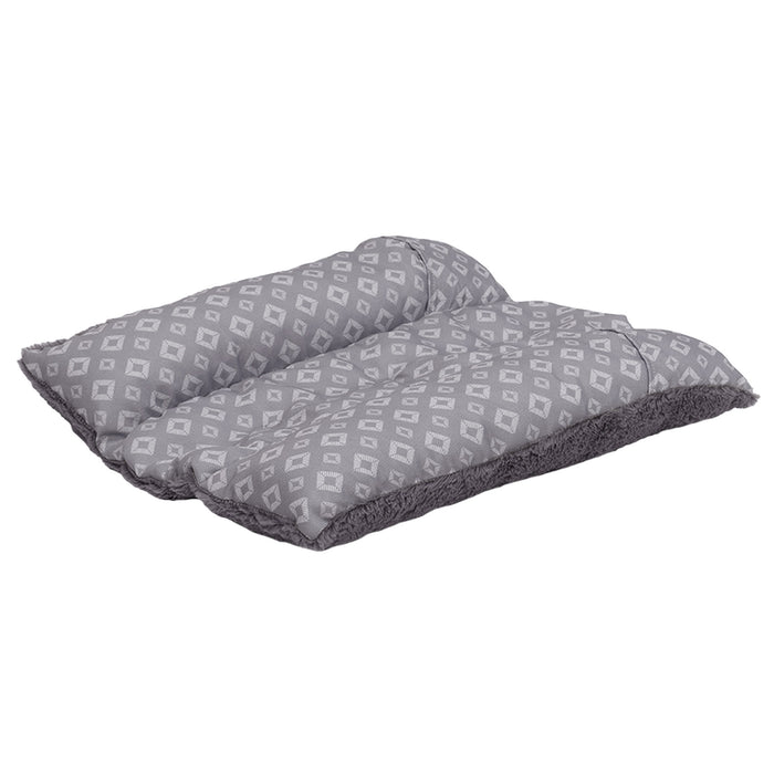 Plush Fur and Diamond Print Cuddle Loaf Bed