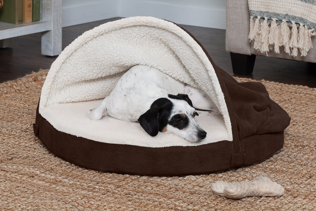 Snuggery Burrow Dog Bed - Faux Sheepskin