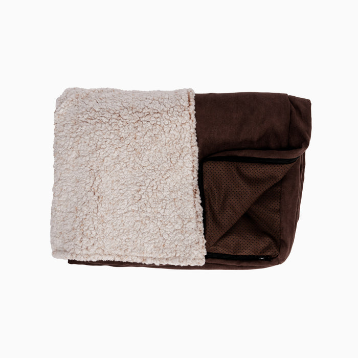 Deluxe Mattress Dog Bed - Berber & Suede Blanket Top - Cover