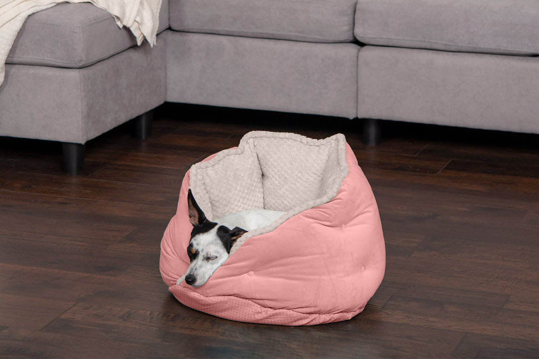 Minky Faux Fur & Velvet Hug Pet Bed