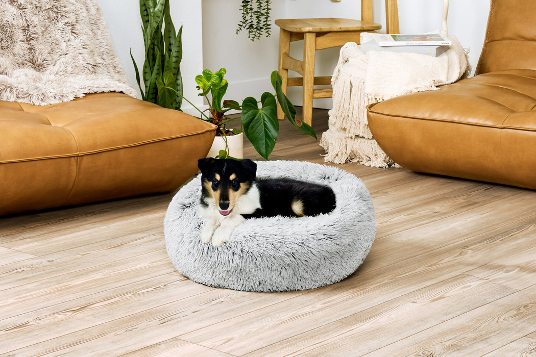 Calming Cuddler Long Fur Donut Dog Bed