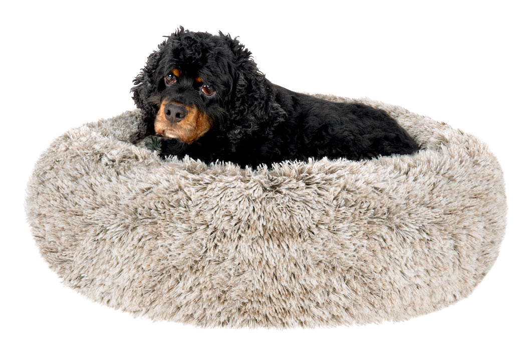 Calming Cuddler Long Fur Donut Dog Bed