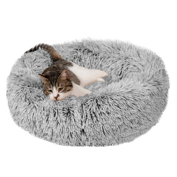 Calming Cuddler Long Fur Donut Dog Bed