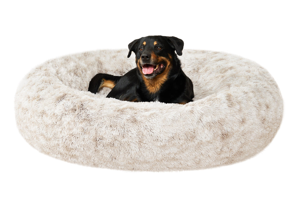 Calming Cuddler Long Fur Donut Dog Bed