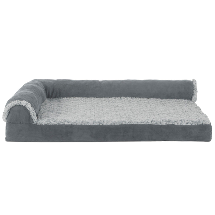 Furhaven quilted faux fur & velvet goliath chaise dog bed best sale