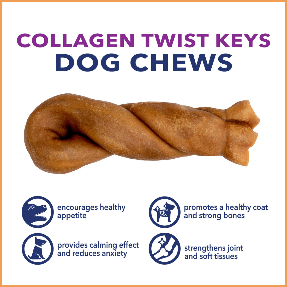 Pet Factory - CareChewz Collagen Twists Dog Treats, 6-7", 6 ct