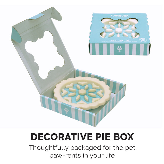 FurHaven Paws 'n Play Pie Slow Feeder Dog Toy, Size: 5.9 x 1.18, Blue