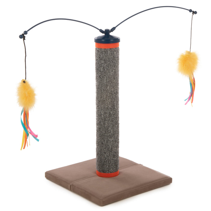 SmartyKat - Scratch 'N Spin Carpet Scratching Post with Spinning Wand Toys for Cats & Kittens