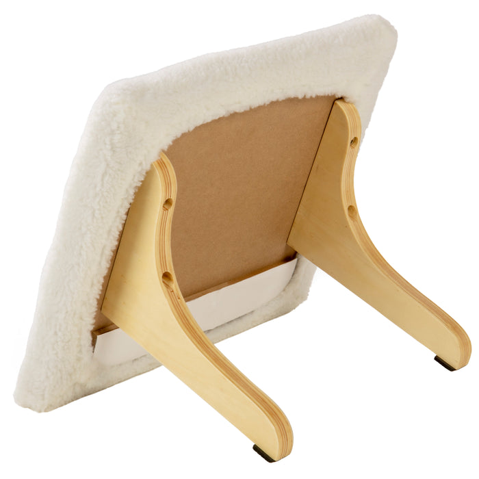 SmartyKat - Paw Perch Wooden Window Cat Perch with Padded Cream Sherpa Cover