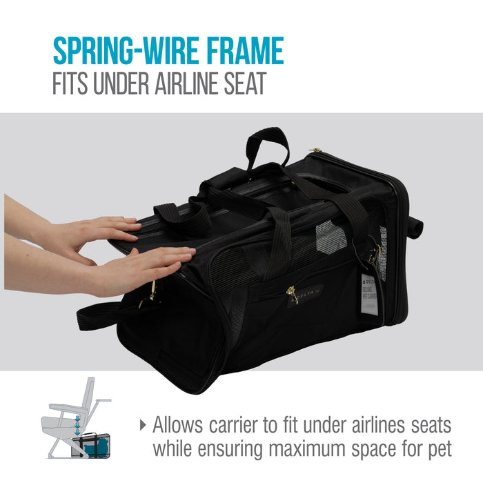 Sherpa - TRAVEL DELTA® AIR LINES® Airline Approved Pet Carrier, Medium, Black