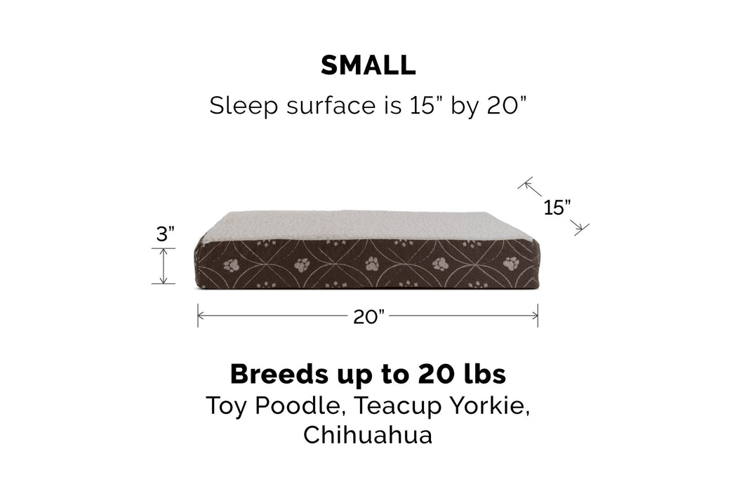 Deluxe Mattress Dog Bed - Paw Decor Print