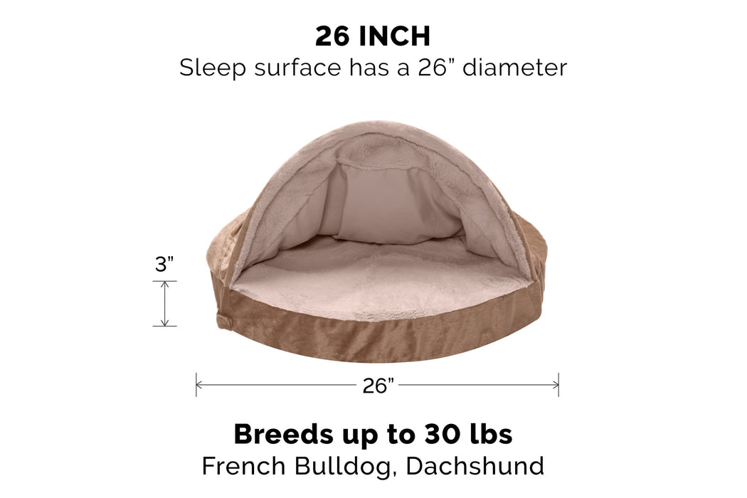 Snuggery Burrow Dog Bed - Wave Fur & Velvet