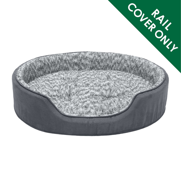 Oval Dog Bed - Two-Tone Faux Fur & Suede - Cover