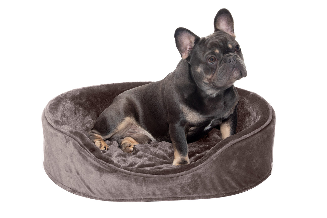 Oval Dog Bed - Plush & Velvet - Orthopedic