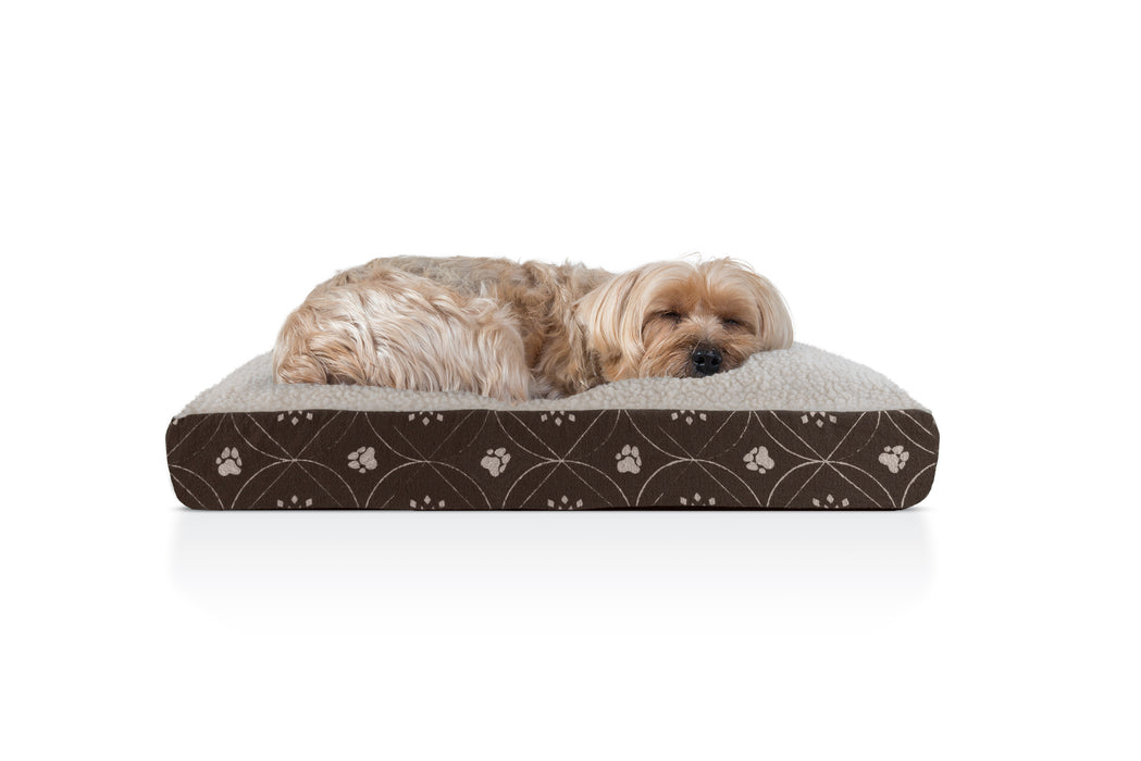 Deluxe Mattress Dog Bed - Paw Decor Print