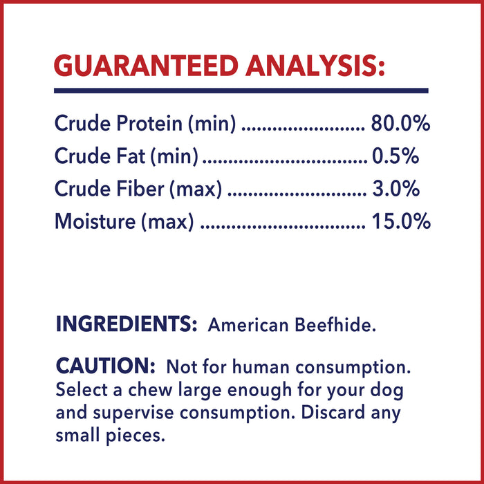 Pet Factory - American Beefhide Rolls Natural Flavor - 4-4.5", 22 Count