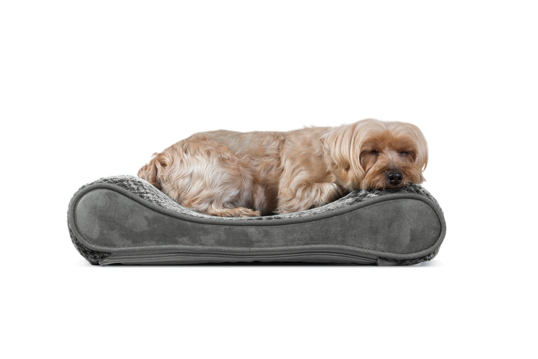 Luxe Lounger Contour Dog Bed - Minky Plush & Velvet
