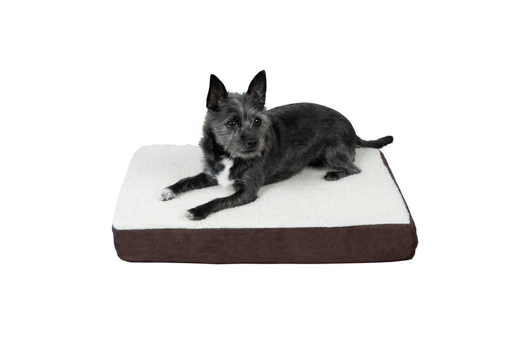 Deluxe Mattress Dog Bed - Faux Sheepskin & Suede