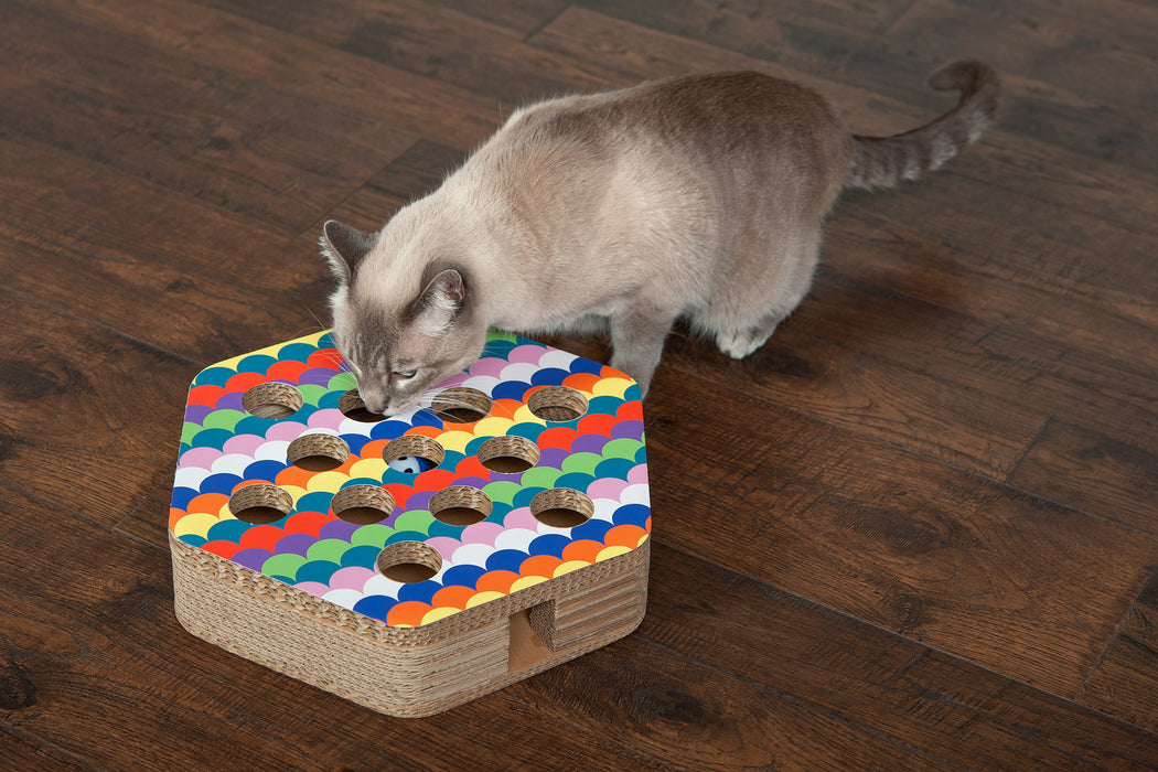 Busy Box Corrugated Cat Scratcher with Catnip