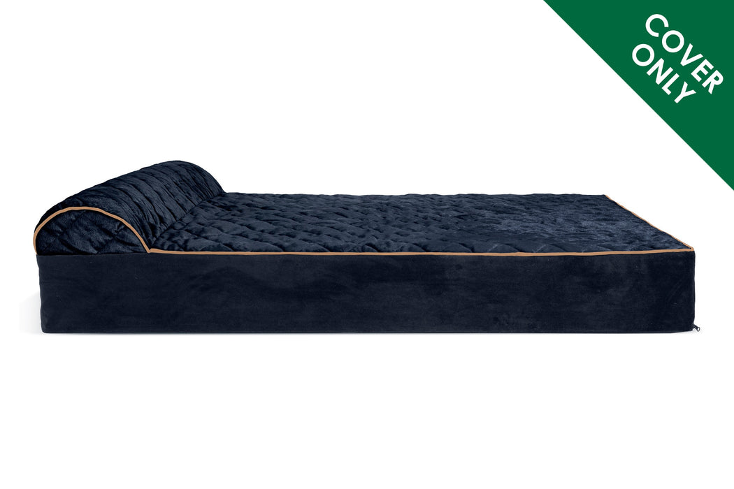 Goliath Chaise Lounge Dog Bed - Quilted Faux Fur & Velvet - Cover