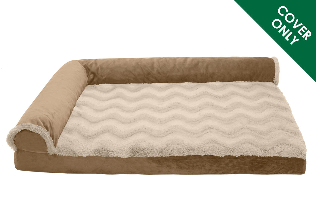 Deluxe Chaise Lounge Dog Bed - Wave Fur & Velvet - Cover