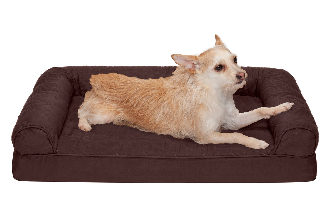 FurHaven Rectangular Diamond Brown Polyester Sofa Dog Bed (Small) at