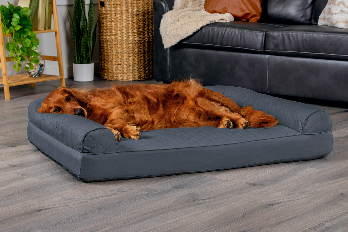 Furhaven Orthopedic Pet Bed for Dogs and Cats Sofa-Style Plush Fur and Su  並行輸入品