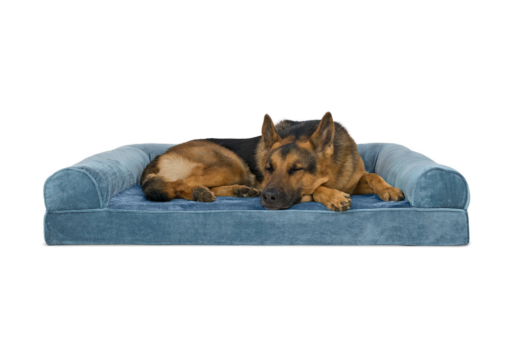 Sofa Dog Bed - Faux Fur & Velvet
