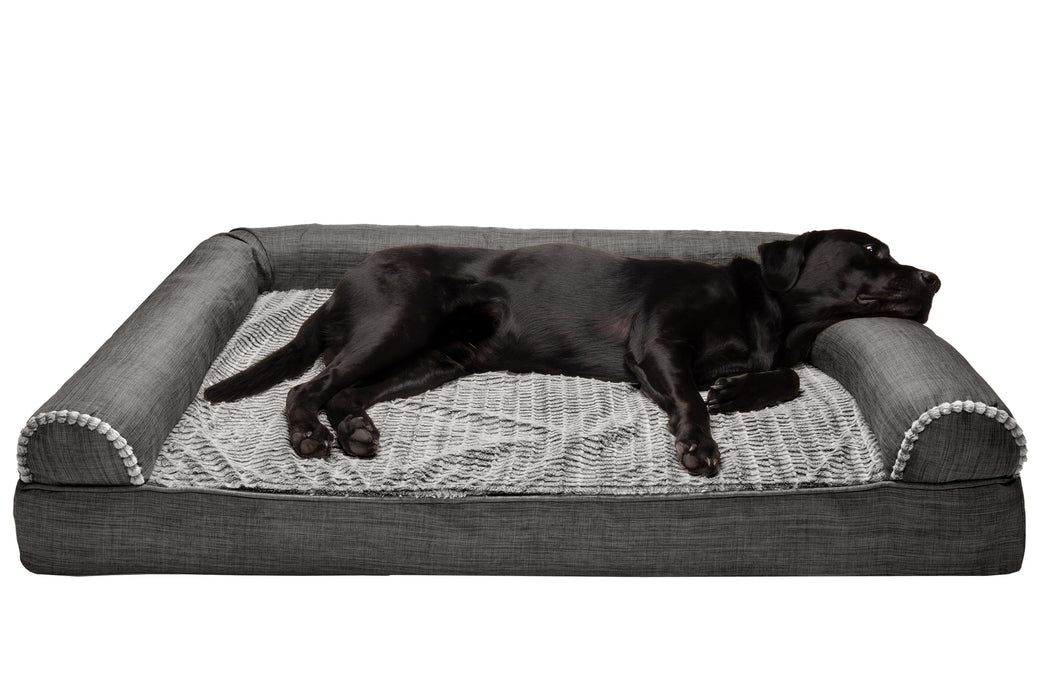 Sofa Dog Bed - Luxe Fur & Performance Linen