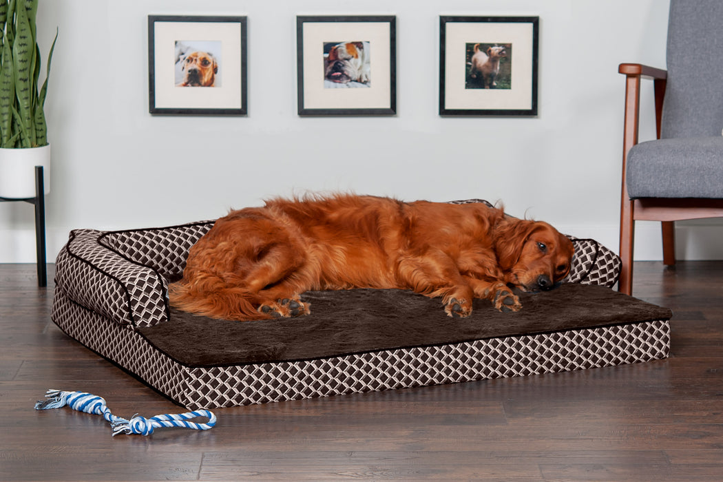 Sofa Dog Bed - Plush & Diamond Decor Comfy Couch