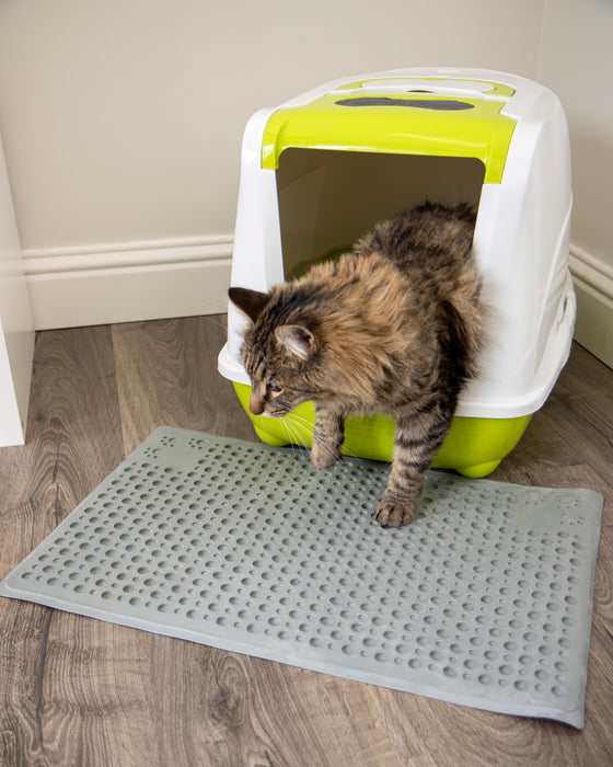 Petlinks Purr-fect Paws Multipurpose Rubber Litter Mat for Cats