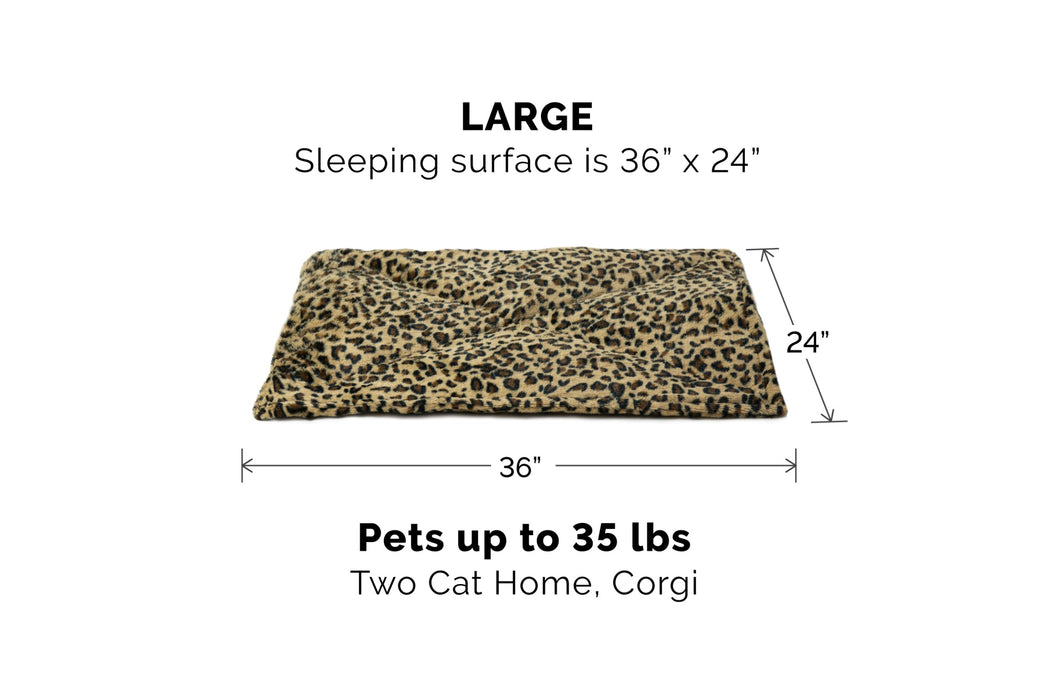 Furhaven Pet Heating Pad Thermanap Faux Fur Self-Warming Cat Bed, Cream