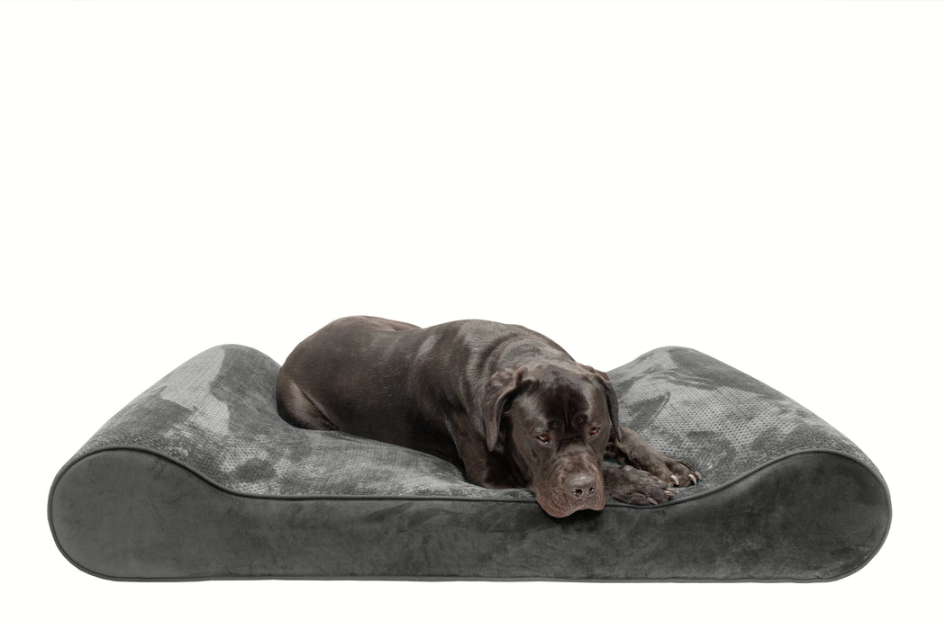 Luxe Lounger Contour Dog Bed - Minky Plush & Velvet