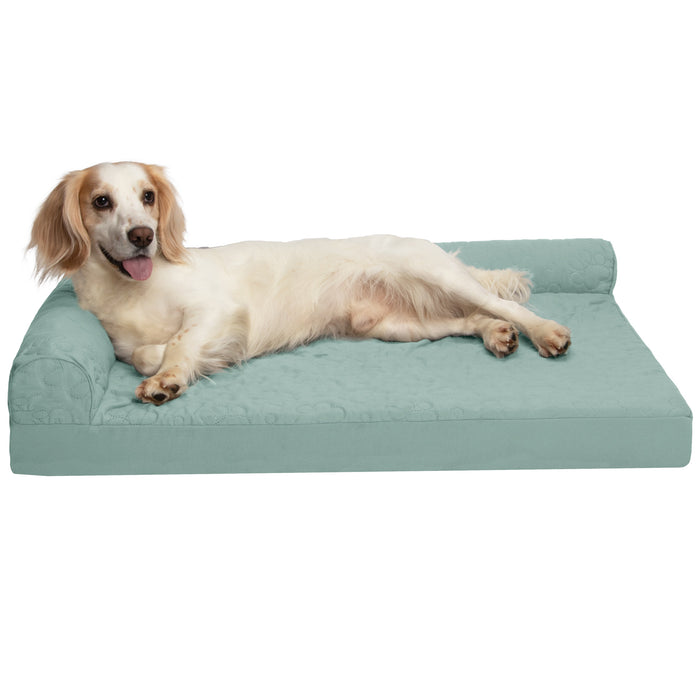 Deluxe Chaise Lounge Dog Bed - Pinsonic Paw Quilted Pet Bed