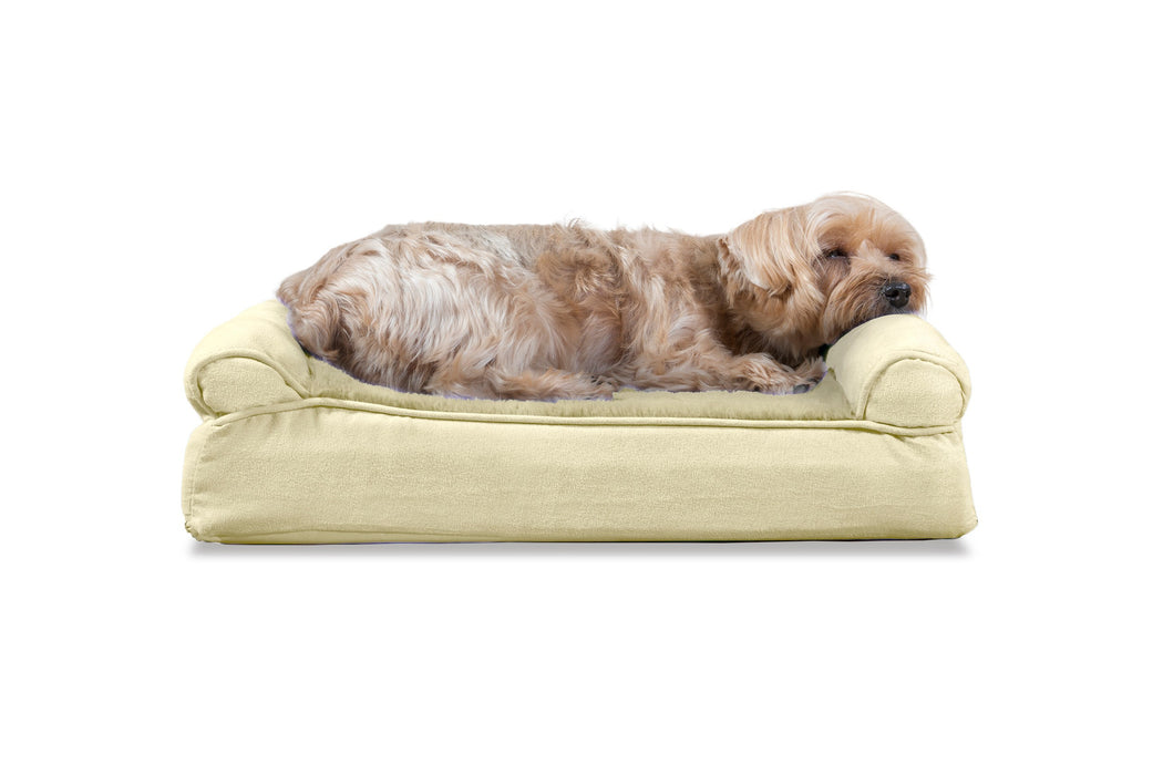 Sofa Dog Bed - Plush & Suede