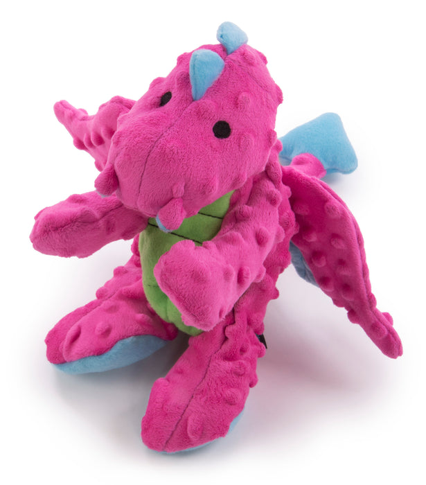 godog dragons Pink Large Plush Dog toy with small "Bubble" Plush texture dotted throughout.