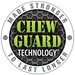 A Circle Graphic/Badge Image that displays in Large Green letters, "CHEW GUARD TECHNOLOGY" around the edge of the circle is written in a slate gray bold letters "MADE STRONGER TO LAST LONGER"