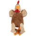 Front profile of the godog action plush rooster.