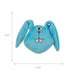 Graphic of godog action plush blue bunny describing the length and width of the toy. 6.5" x 5.75"