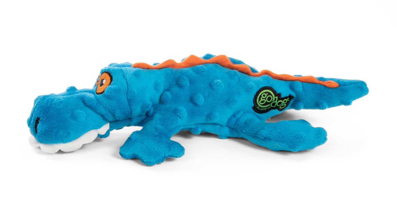 goDog Gators Chew Guard Dog Toy, Blue, Large