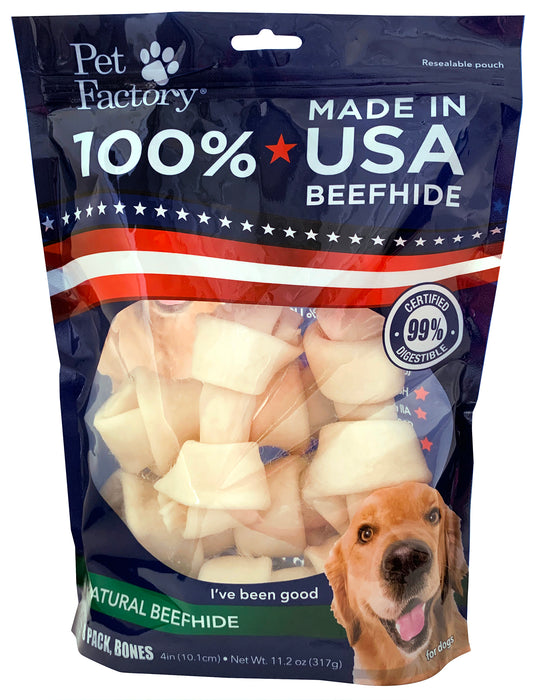 Pet Factory - Made in USA Beefhide Bone 4" Flavored Dog Treats